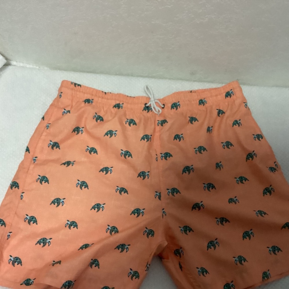Trunks Surf Swim Co Mens XL Swim Trunks Peach Orange Sea‎ Turtle Quick Dry New
